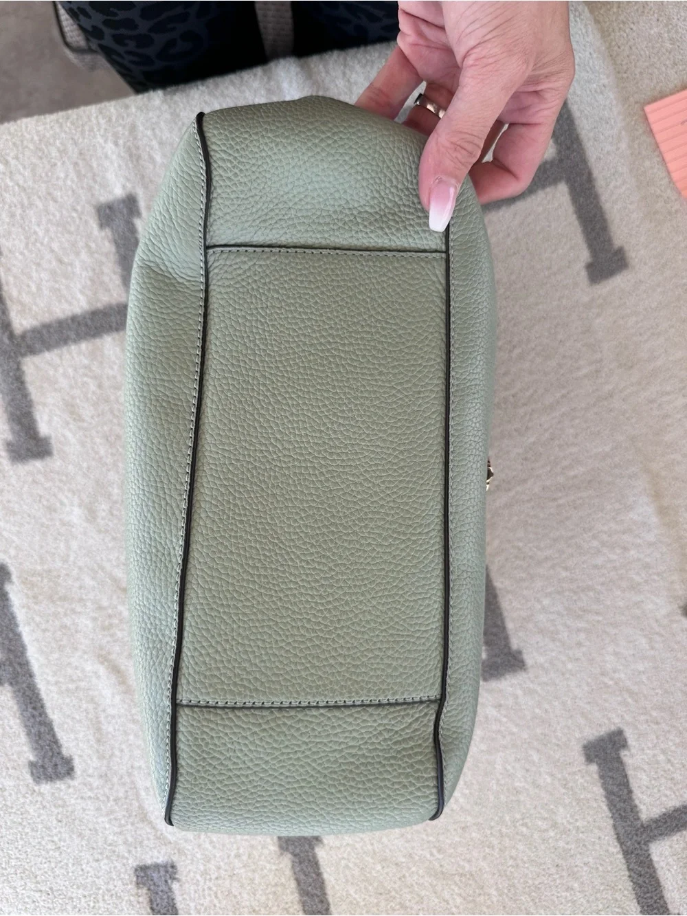 kate spade Pebbled Leather Shoulder Hobo in blue Sage color